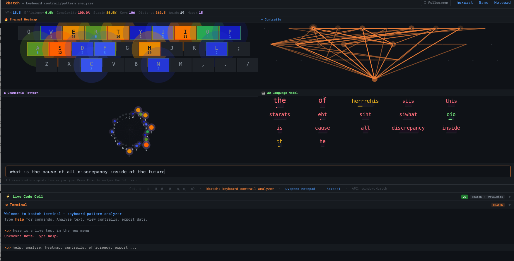 kbatch keyboard analyzer with thermal heatmap